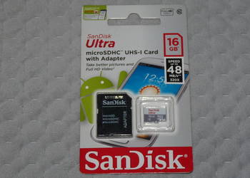 Karta micro SDHC SanDisk Ultra 16 GB z adapterem