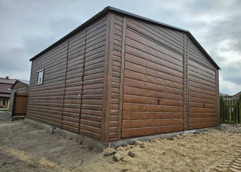 Garaż blaszany 7x5 kolor drewnopodobny producent