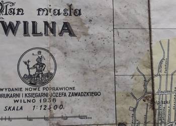 Plan mapa Wilna Wilno 1936r.