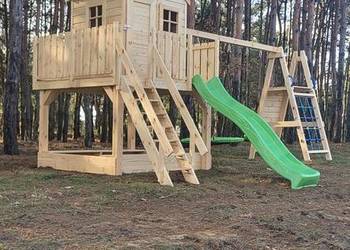 Domek dla dzieci Plac zabaw Domek ogrodowy Domek dziecięcy Zjeżdżalnia