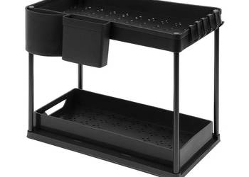 Organizer pod zlew – dwupoziomowy, wysuwany, czarny