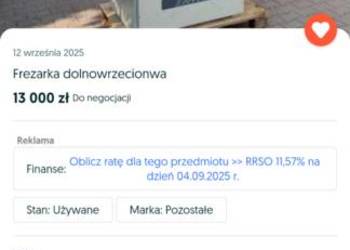 Frezarka dolnowrzecionwa