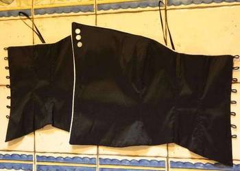 Czarny gorset z białą lamówką 38/M