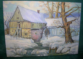 obraz olejny "Młyn"_D