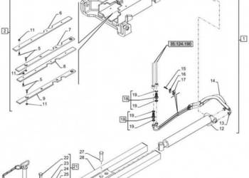 New Holland T6090 T6070 Silownik hydraul double acting, 40mm rod, 390mm st…