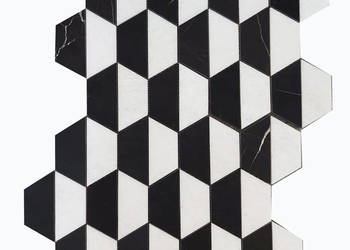 Mozaika czarno biała hexagon