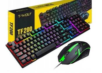 Zestaw gamingowy klawiatura + mysz, LED, T-Wolf TF200, nowy