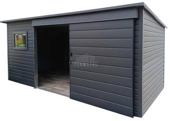 Schowek domek ogrodowy 5,5x2,5m drzwi przesuwne okno  dach TS1167