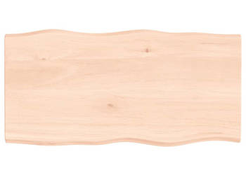 Blat stołu 100x50x2 cm surowy lity dąb z naturalną krawędzią WM-363884