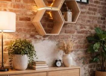 Półka dębowa heksagon