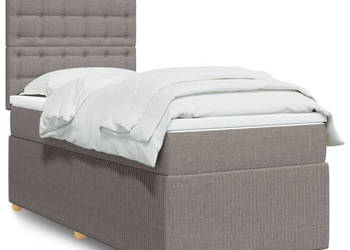 Łóżko kontynentalne z materacem taupe tkanina 90x200 cm WM-3294257