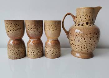 Stary zestaw do napojów Jaś porcelit Mirostowice design PRL