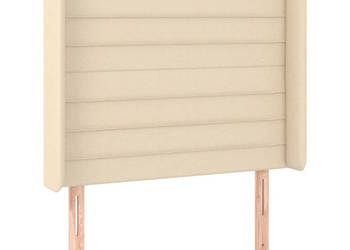 Zagłówek do łóżka z LED kremowy 93x16x118/128 cm tkanina WM-3124175
