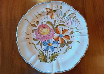 Duży talerz ozdobny ceramika - DERUTA. Ręcznie malowany w kwiaty.