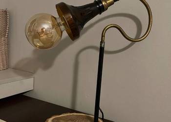 Industrialna lampka loft z plastra akacji i ciętej butelki-handmade