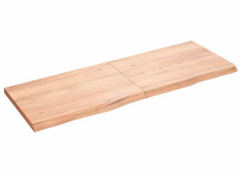 Półka brązowa 140x50x(2-4) cm lakierowane lite drewno dębowe WM-363704
