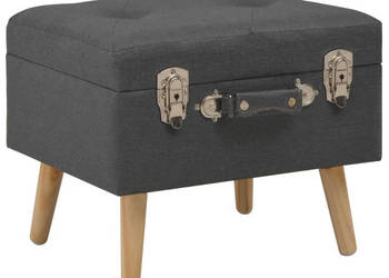 Stołek ze schowkiem 40 cm ciemnoszary tkanina WM-247520