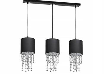 Lampa wisząca ALMERIA Milagro glamour czarna 3xE27