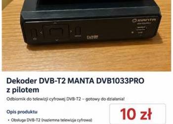 Dekoder DVB-T2 manta oraz pilotem