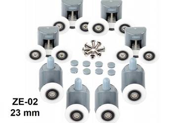 Komplet 8 szt rolek do kabiny prysznicowej kółka 23 mm ZE-02