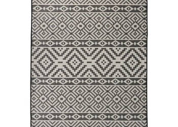 Dywan zewnętrzny o płaskim splocie 160x230 cm czarne pasy WM-340853