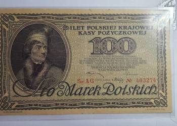 RARYTAS !!! 100 MAREK POLSKICH 1919 s. AG