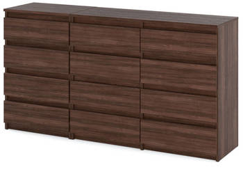 Komoda 12 Szuflad Brązowa Szafka Młodzieżowa 180cm Salon Sypialnia Wenge