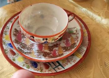 Zestaw śniadaniowy porcelana stara Japonia Nippon Gejszae