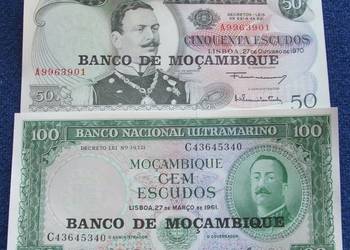 MOZAMBIK STARY Kolekcjonerskie Banknoty Zestaw - 2 szt. UNC