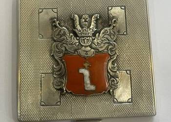 Srebrna pudernica 800 (88 g) z herbem Szreniawa