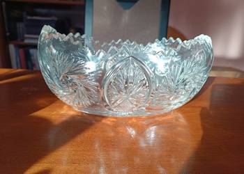 Szala owalna - szkło prasowane jak kryształ. VINTAGE! Stan BDB