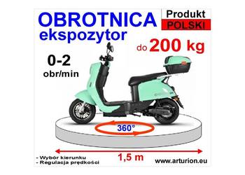 Obrotnica - Ekspozytor - napęd reklamy -podest do 200 kg, 1,5 m, sterowanie Obrotnica - Ekspozytor - napęd reklamy -podest do 200 kg, 1,5 m, sterowanie