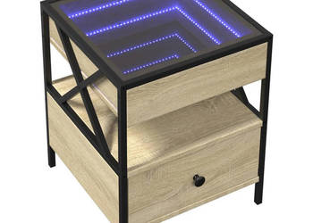 Stolik nocny z LED Infinity dąb sonoma 40x40x51 cm WM-3284102