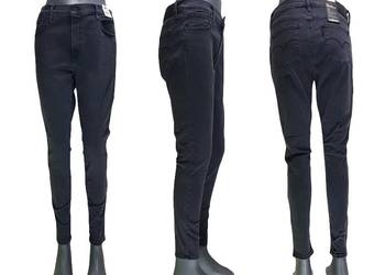 Damskie jeansy Levi's 720 - czarne rurki wysoki stan - W32/L28 nowe