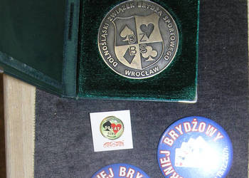 brydż medal w etui przypinka i plakietki_Dvin