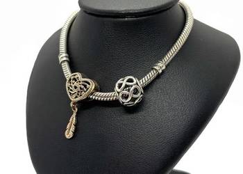 Srebrna bransoletka pr 925 18,80 z charmsami (Długość 18,5 cm)