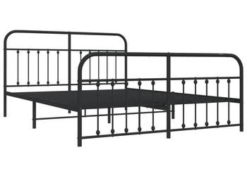 Łóżko Metalowe Czarne Rama Łóżka Ze Stelażem 183x213cm WM-352601