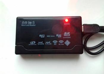 Czytnik kart pamięci 6w1, microSD, MMC, SD, XD, CF, MS Duo, M2, NOWY czarny