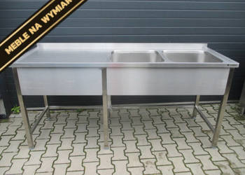 Zlew 2 Komorowy Stal Nierdzewna DUŻA KOMORA 50 200x70x95