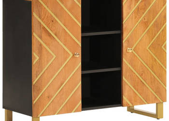 Szafka brązowo-czarna 90x335x75 cm lite drewno mango WM-356811