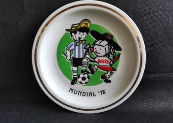 Stary talerz ozdobny Mundial 1978 porcelana Bogucice design PRL Stary talerz ozdobny Mundial 1978 porcelana Bogucice design PRL