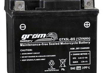 Akumulator motocyklowy 12V 4Ah 80A GROM GTX5L-BS YTX5L-BS
