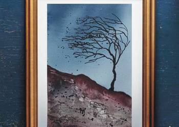 Akwarela Akwarelka Obraz pt: Wiatr