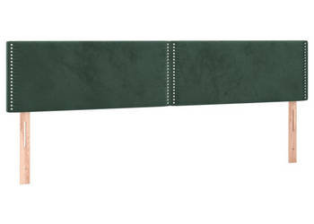 Zagłówek do łóżka z LED ciemnozielony 200x5x78/88 cm aksamit WM-3121541