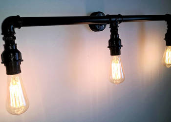 Lampa, kinkiet z rur hydraulicznych loft