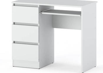 Biurko Komputerowe 3 Szuflady Szkolne Młodzieżowe Gamingowe 90cm Hugo Biały