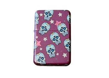 Fuksjowa Zapalniczka Benzynowa z Kolorowymi Czaszkami i Gwiazdkami Atomic