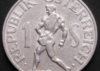 AUSTRIA 1 SCHILLING 1957 - ROLNIK - STAN 2