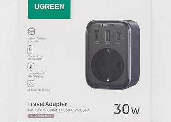 UGREEN ADAPTER PODRÓŻNY EU NA UK 2XUSB-A 1XUSB-C