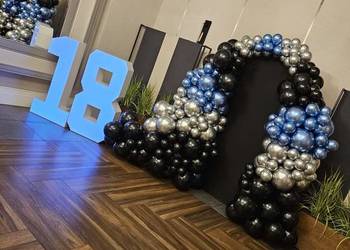 Ścianka balonowa, dekoracja sali - urodziny, 18stka, komunia, chrzciny itp.